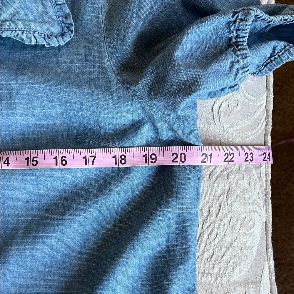 NWOT J. Crew Light Blue Denim Button-Front Short Sleeve Shirt - Picture 9 of 11